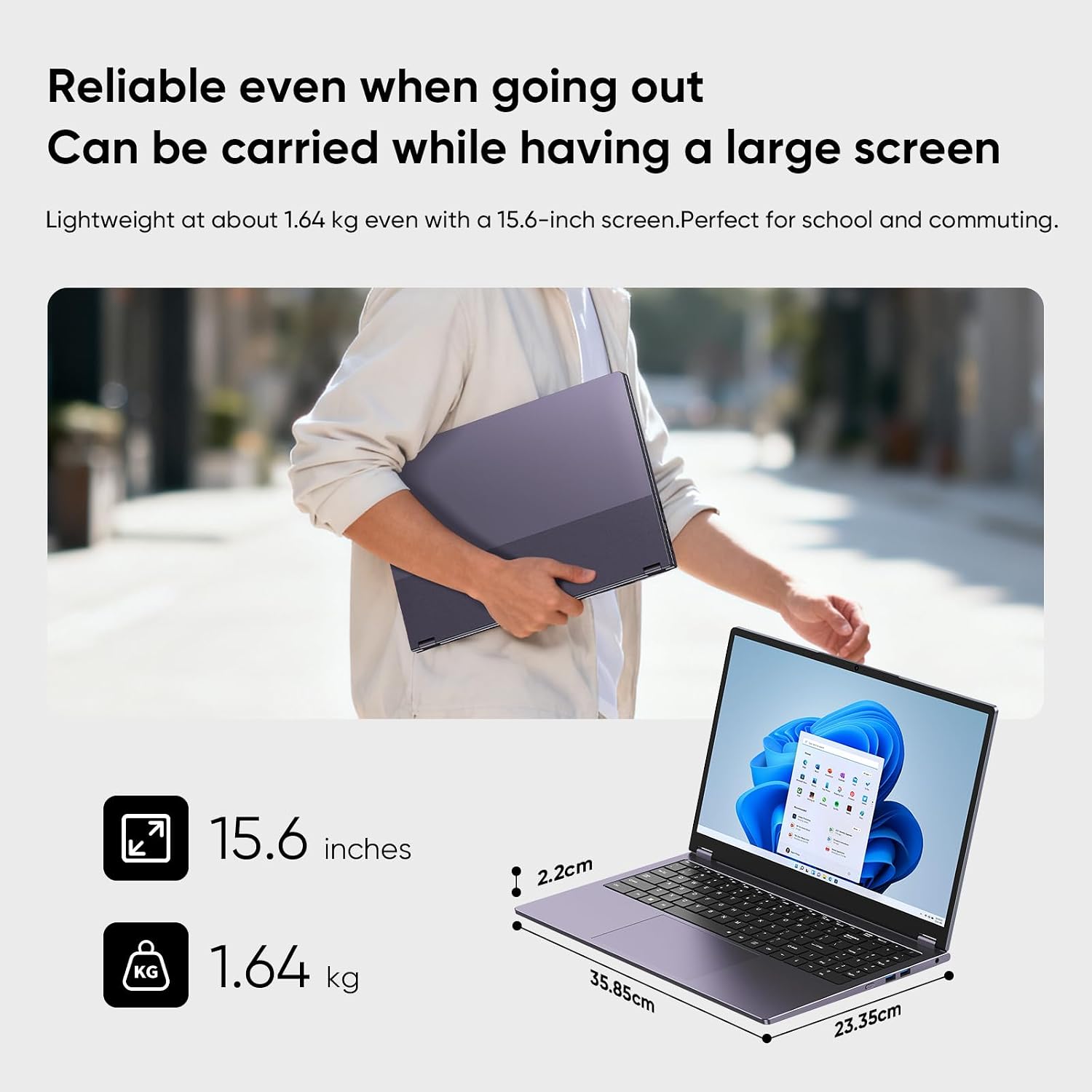15.6' Laptop Computer 2-in-1,Win 11 Pro 8GB RAM 256GB SSD Core m3 8100Y(up to 3.40 GHz),MS Office 365 Ultra-Thin,FHD Touchscreen, Wi-Fi 5, BT5.1, RJ45,(2in1 8GB RAM 256GB SSD)