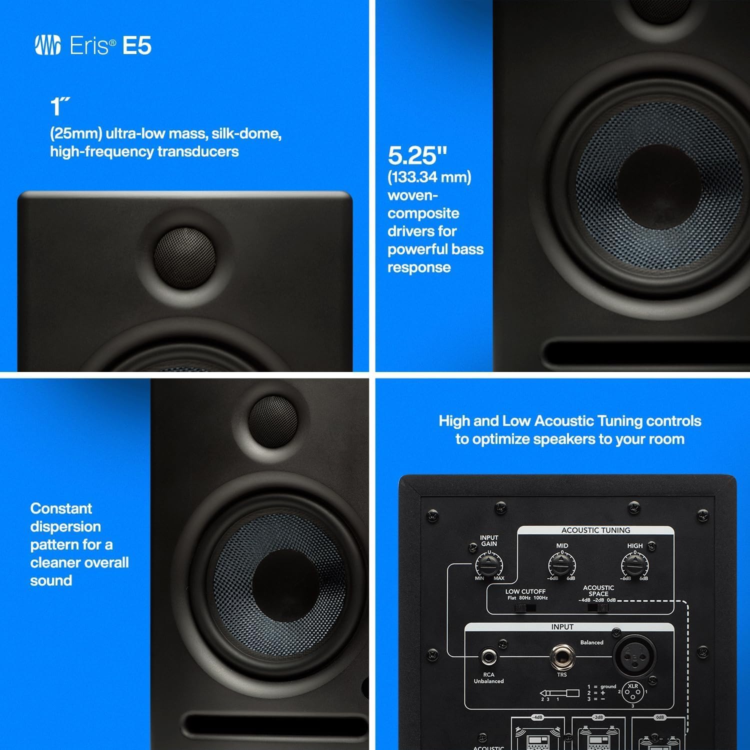 PreSonus Eris E5 Pair 2-Way 5.25' Near Field Studio Monitors