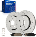 KAX Front Brakes and Rotors for Jeep Grand Cherokee 2005-2010, for Jeep Commander 2006-2010, Smooth Vented Disc Brake Rotor Ceramic Brake Pads Replacement (#53026+D1080, 12.91inch, 328MM)