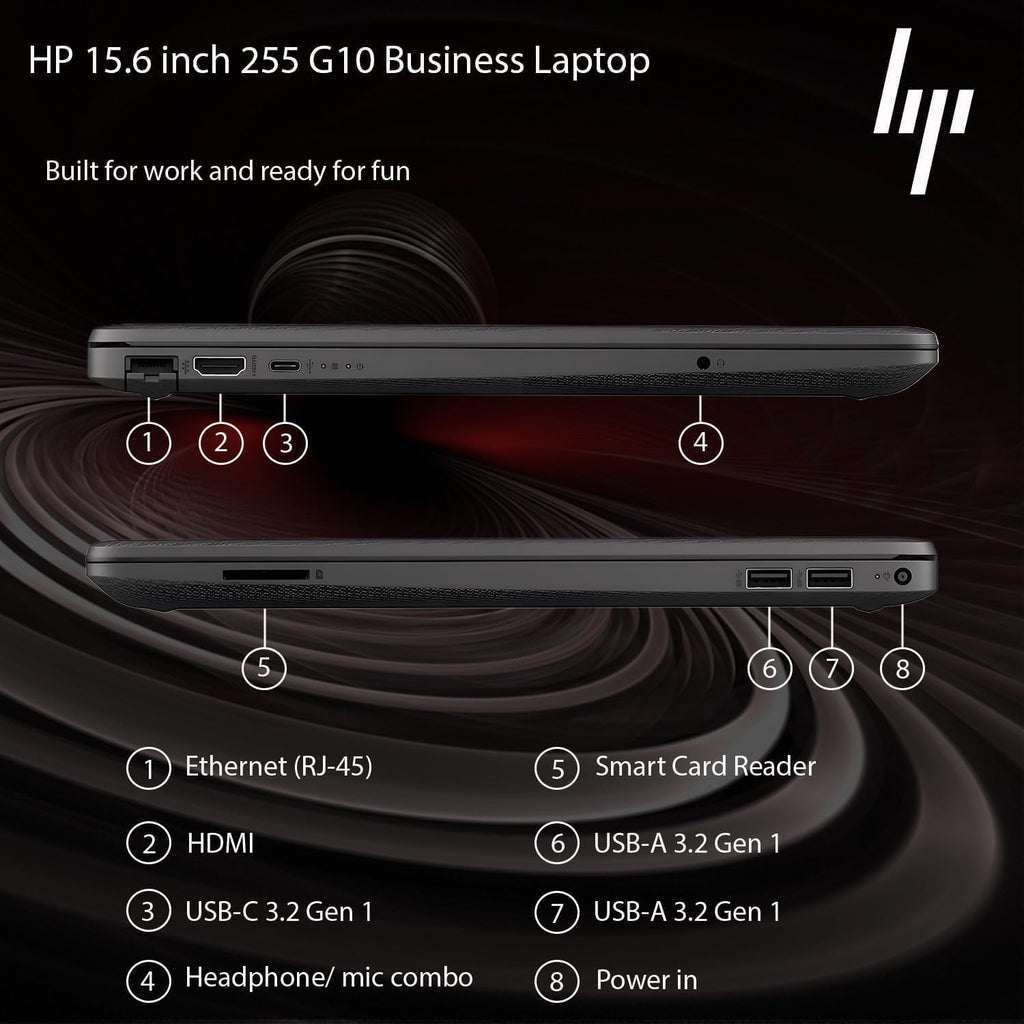 HP New 15.6 inch Laptop Computer 2025/2026 Edition, AMD High-Performance 6 cores Ryzen 5 CPU, 32GB RAM, 1TB SSD, Long Battery Life, Ultra-Quiet Design, Windows 11 Pro with Microsoft Office, No Mouse