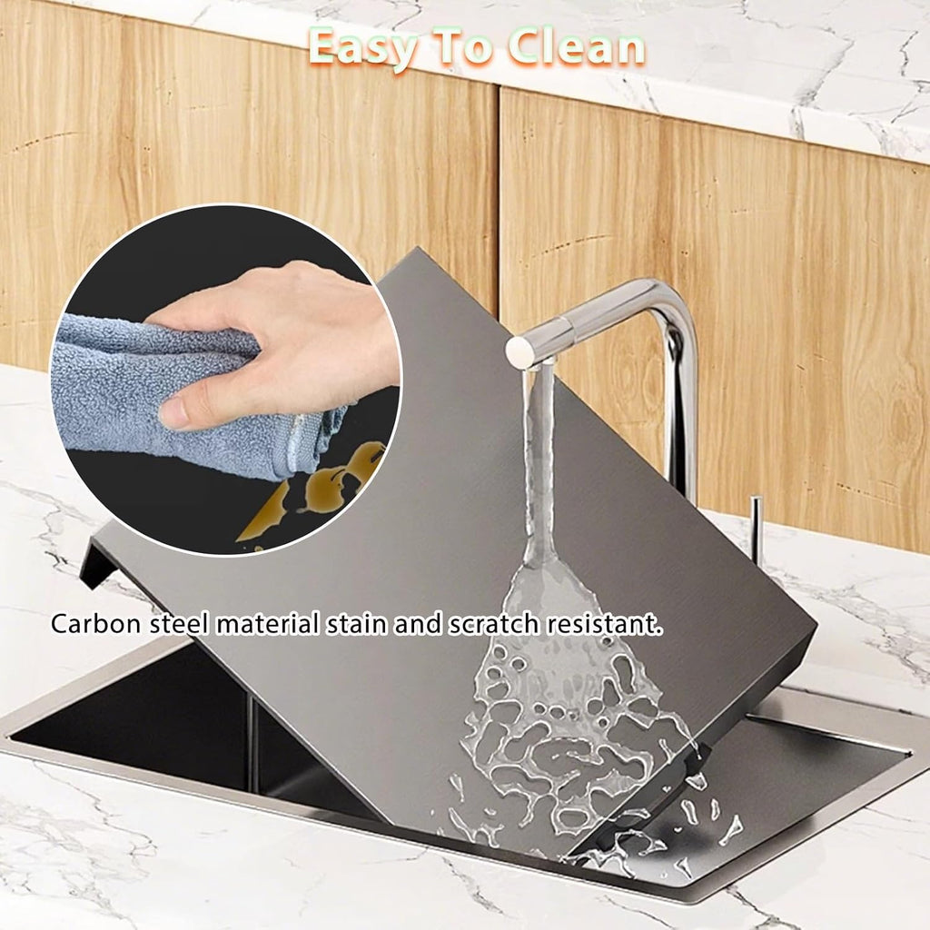 Carbon Steel Cooktop Cover, Noodle Board Stove Covers for Electric Burner, Induction Cooker Stand Kitchen Suitable Utensils(White,40x30x5cm(16x12x2in))