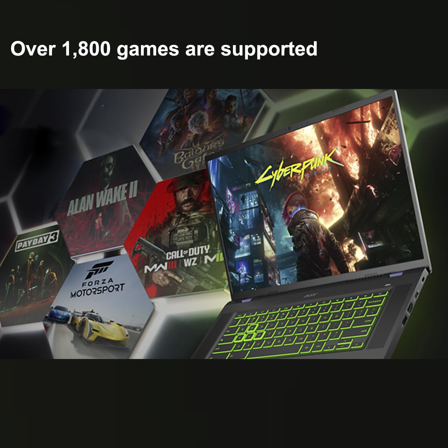 Acer Chromebook Plus 516 GE Cloud Gaming Laptop (16' QHD 120Hz, Intel 10-Core 5 120U, 8GB RAM, 512GB SSD, NVIDIA GeForce NOW) RGB Backlit, 1080p Webcam, WIFI 6E, Chrome OS (Renewed)