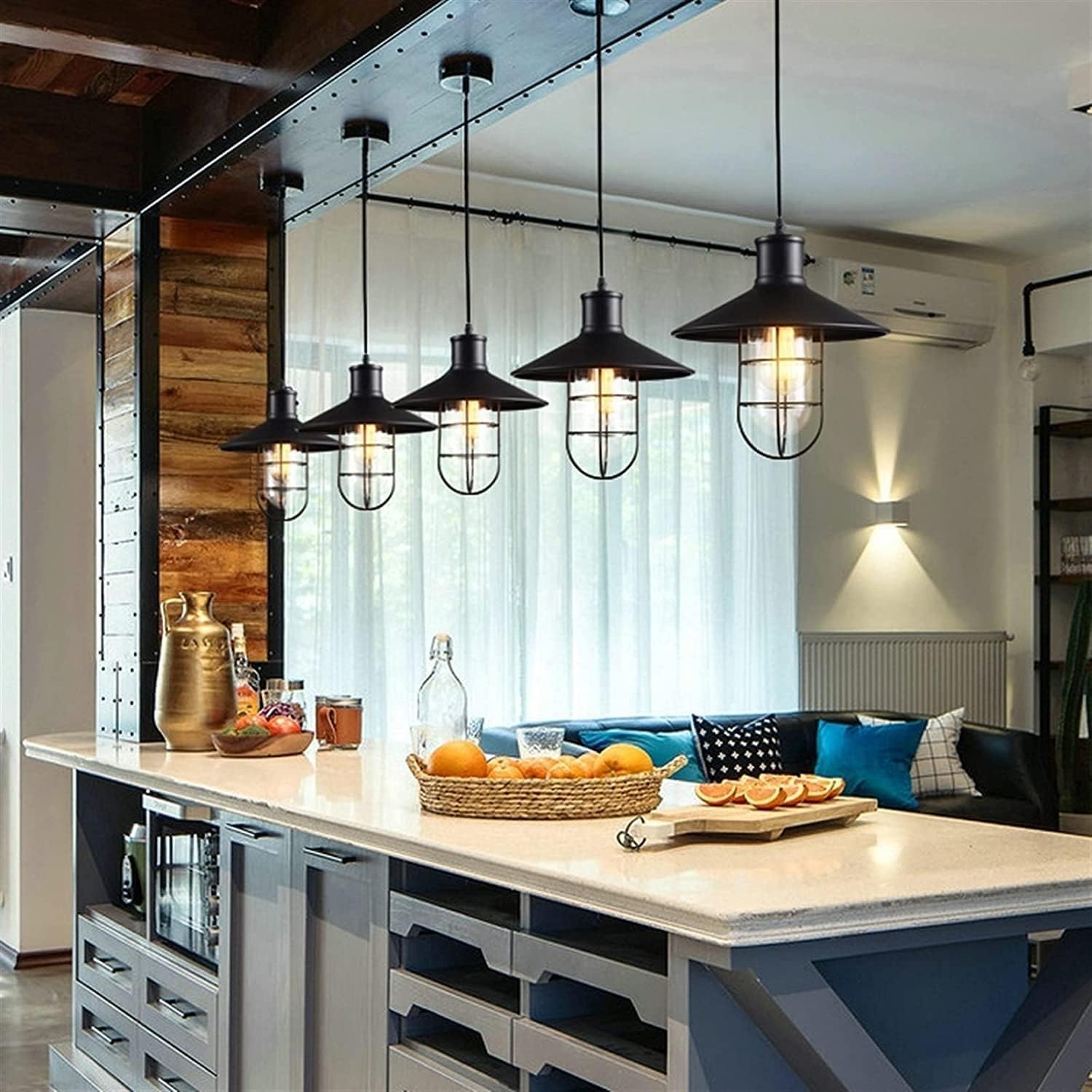Pendant Lights - Industrial Chandelier LOFT Retro E27 Pendant Lights Black Wrought Iron Classic Barn Lighting Fixture,Pendant Lighting Ceiling Chandelier