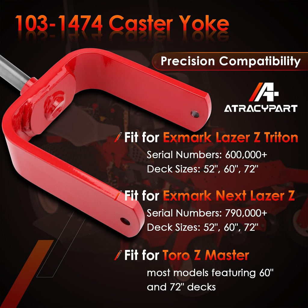 Caster Yoke Compatible with Exmark Lazer Z Triton & Next Lazer Z Mower Decks (52' 60' 72') Serial No. 600,000+ 790,000+, Replace #103-1474, 116-8888, for Zero Turn Lawn Mowers and Toro Models, 2 Packs