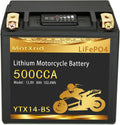 YTX14-BS[+,-]12V 8AH 500CCA Lithium battery LiFePO4 Powersport Start Motorcycle Battery,longevity,lightweight,High cranking,Intelligent BMS,Digital Readout