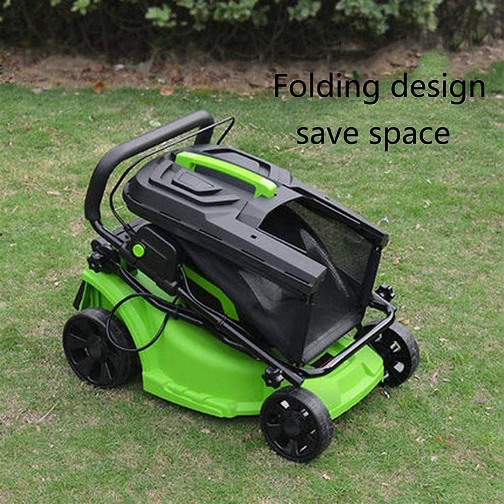 Lawn Mower - 37 cm Cutting Width 40 Litre Grass Box Close Edge Cutting Rear Roller Central Height Adjust -Weeder+Original Battery