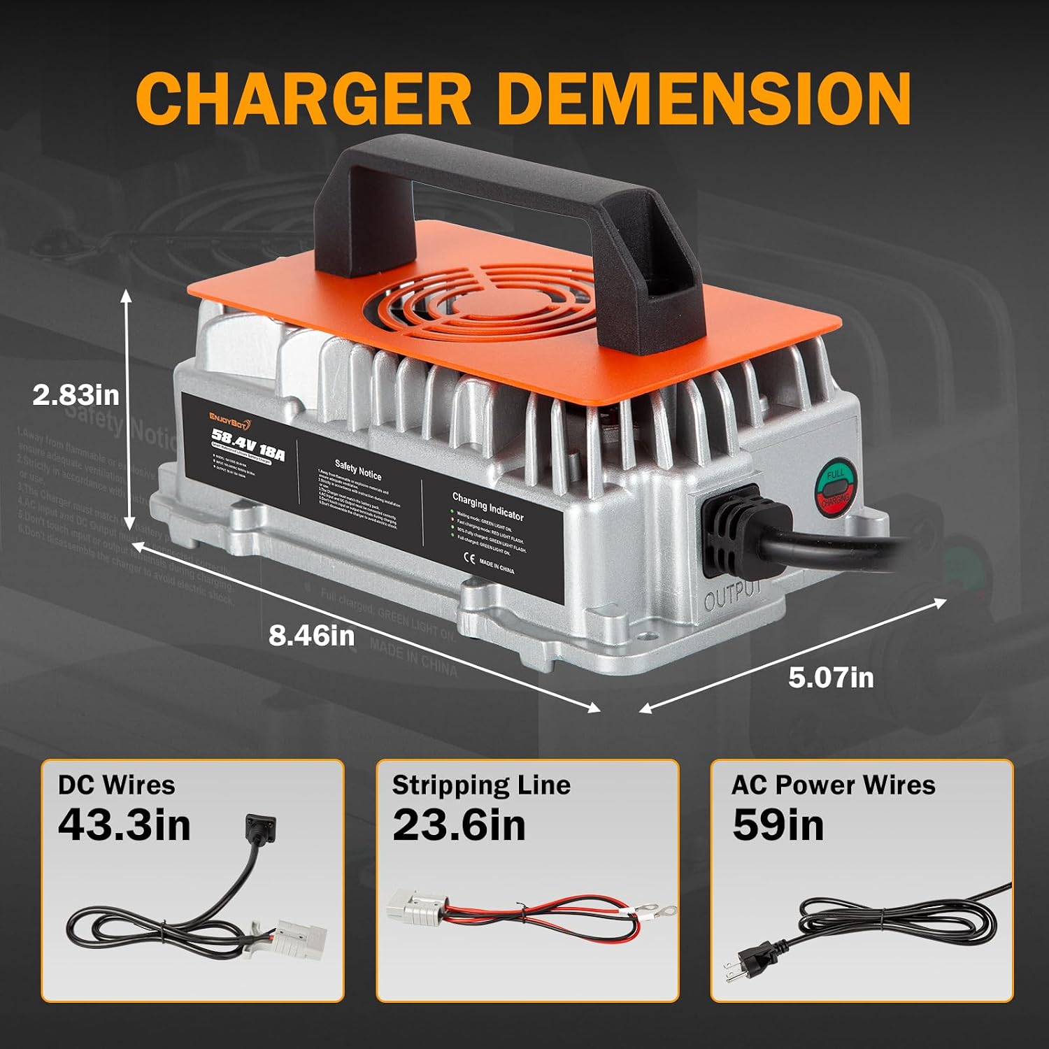 Enjoybot 48V 65Ah LiFePO4 Lithium Battery Self Heating with 58.4V 18A Charger, Built-in 120A BMS and Bluetooth, 10-Year Lifetime, Peak Current 500A for Golf Cart RV Camper Solar