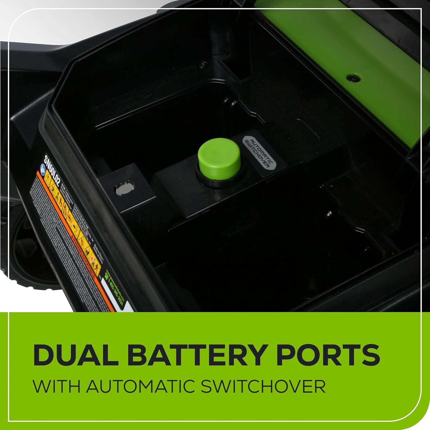 Greenworks Pro 60V 22' Brushless Cordless Snow Blower (Single Stage), (2) 5.0Ah Batteries and Dual Port Charger Included