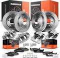A-Premium Front and Rear Disc Brake Rotors and Ceramic Pads Kit with Calipers Compatible with Ford F-150/F150 2000 2001 2002 2003, 4WD, 16-PC Set