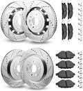 VEVOR Front and Rear Brake Kit Fits for 2013-2015 Ford Explorer (Limited, Sport, XLT; Heavy Duty Brakes), 2018 Ford Explorer (Limited, Platinum, Sport, XLT; Heavy Duty Brakes; 2 Piston Rear Caliper)
