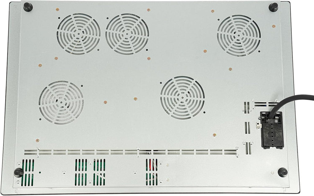 30 Inch Electric Cooktop, 4 Burner Electric Stove Top Knob Control, Built-in Ceramic Stovetop Burner, 5 Power Levels, Dual Oval Zone, Timer & Safety Lock, Hot Surface Indicator, 110V