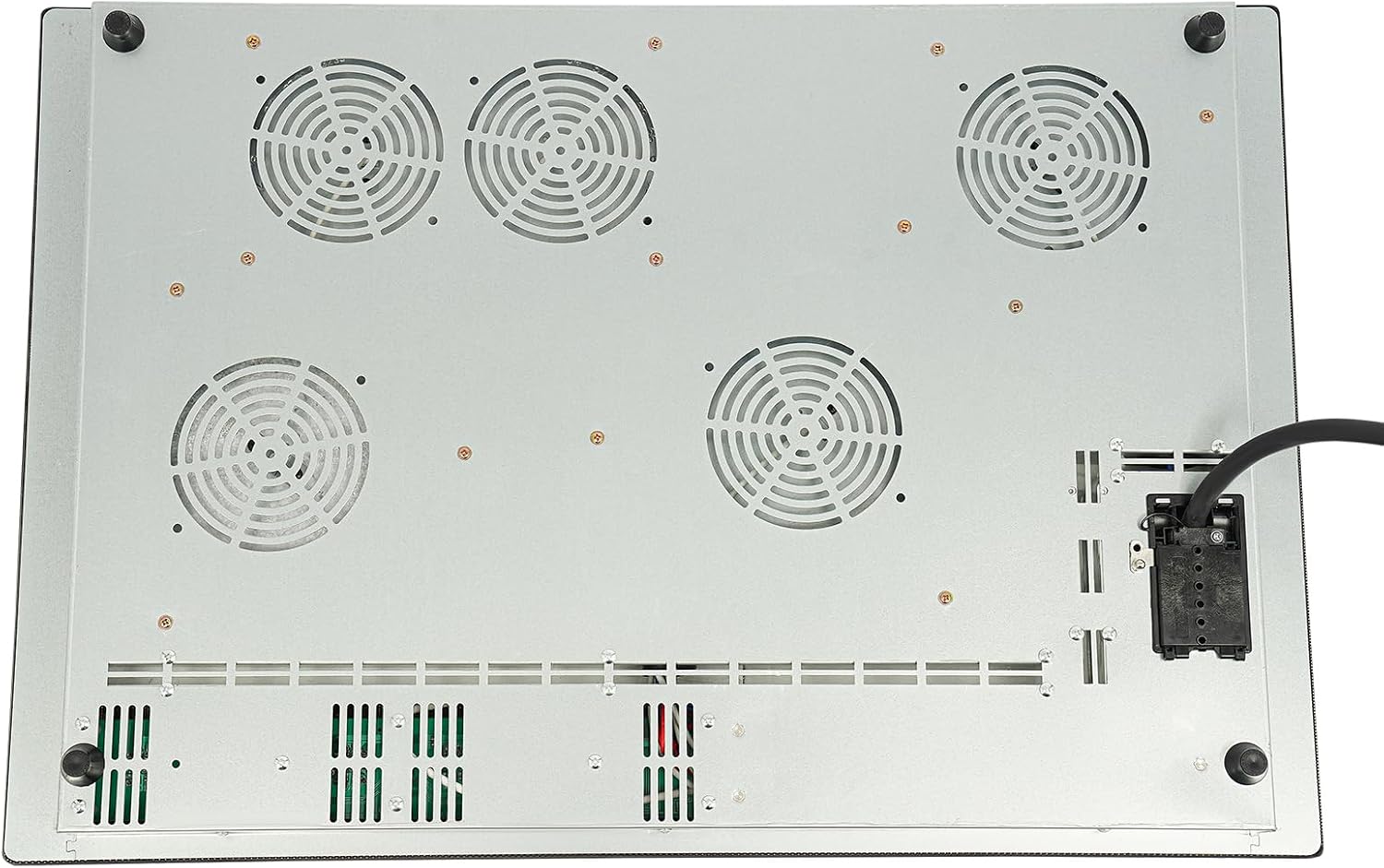 30 Inch Electric Cooktop, 4 Burner Electric Stove Top Knob Control, Built-in Ceramic Stovetop Burner, 5 Power Levels, Dual Oval Zone, Timer & Safety Lock, Hot Surface Indicator, 110V