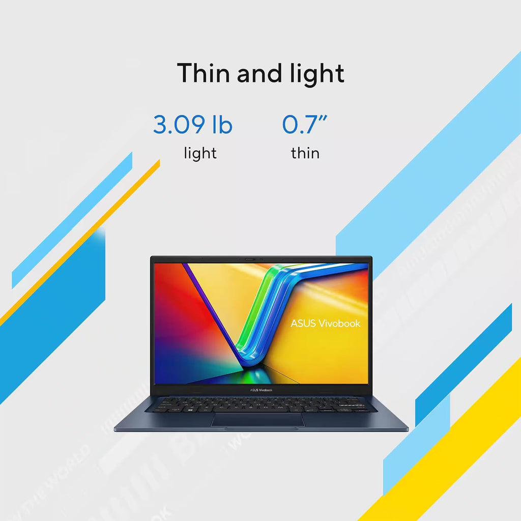 ASUS Vivobook 14' FHD Laptop, Windows 11 Pro, Lifetime MS Office, Intel Core i3-1315U, 16GB RAM+512GB PCIe SSD, Sleek & Lightweight, 8-in-1 HUB & USB Flash Drive, for Student, Home & Work