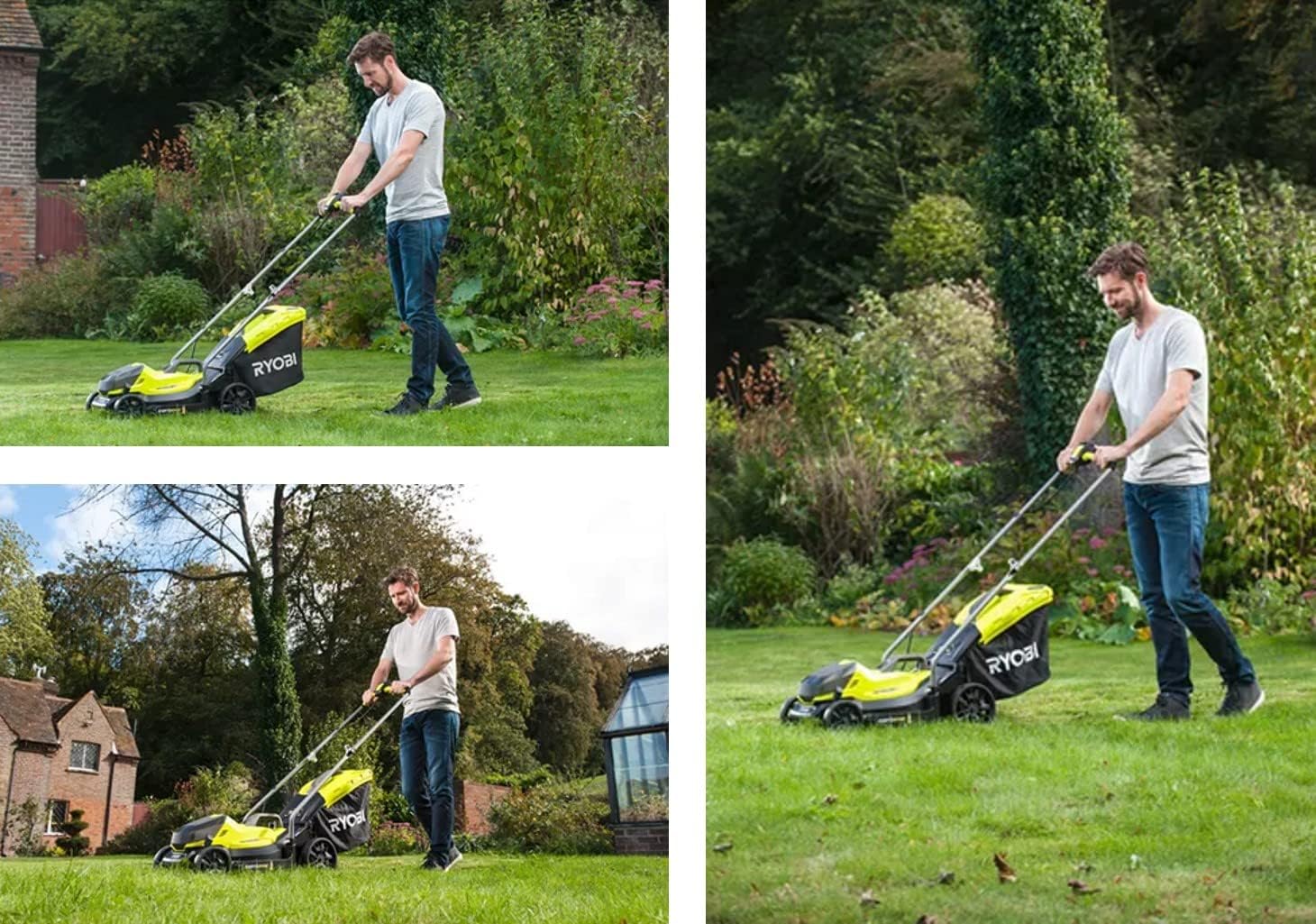 Ryobi RLM1833BLT1825M Lawnmower, Edge Trimmer and Battery Kit (1x4.0Ah)
