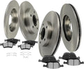 SCITOO Brake Kits For Honda For Odyssey 2011-2014 Front Rear Disc Brake Rotors and Ceramic Brakes Pads Replacement:31538;31469;D1521-7994;D1281-8397