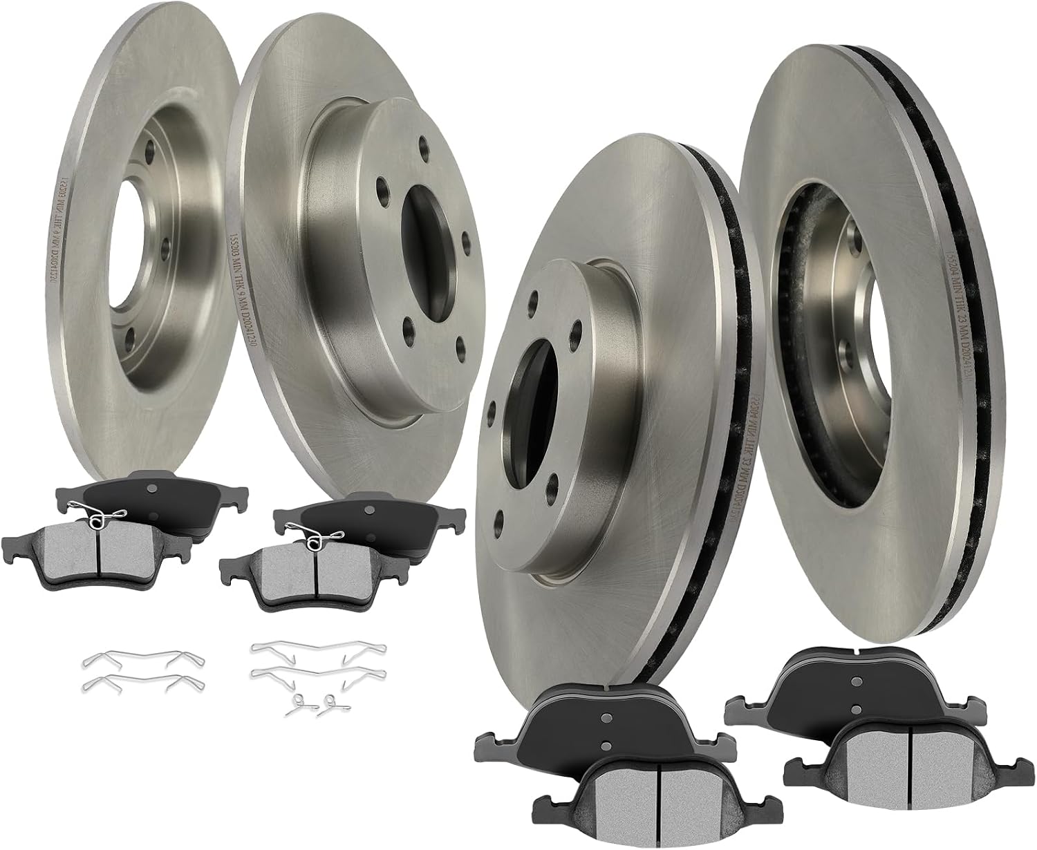 SCITOO Brake Kits For Honda For Odyssey 2011-2014 Front Rear Disc Brake Rotors and Ceramic Brakes Pads Replacement:31538;31469;D1521-7994;D1281-8397