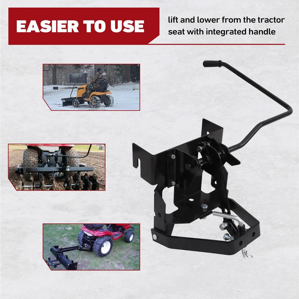 ELITEWILL Garden Tractor Sleeve Hitch Attachment Rear-Mount Fit for Husqvarna 585607901/ Craftsman T200 and T300 Series/Cub Cadet Riding Lawn Mower Tractors with 23' Or Larger Rear Tires