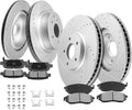 SCITOO Front Rear Brake Pads and Rotors Kits Fit For Nissan 350Z 2006-2009