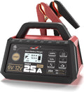 TowerTop 25A Pro+ Battery Charger, 6V/12V Car Battery Charger Fully Automatic Smart Battery Maintainer with Engine Start, Auto Desulfator, Battery Repair, for All Lead-Acid, AGM and LiFePO4 Batteries