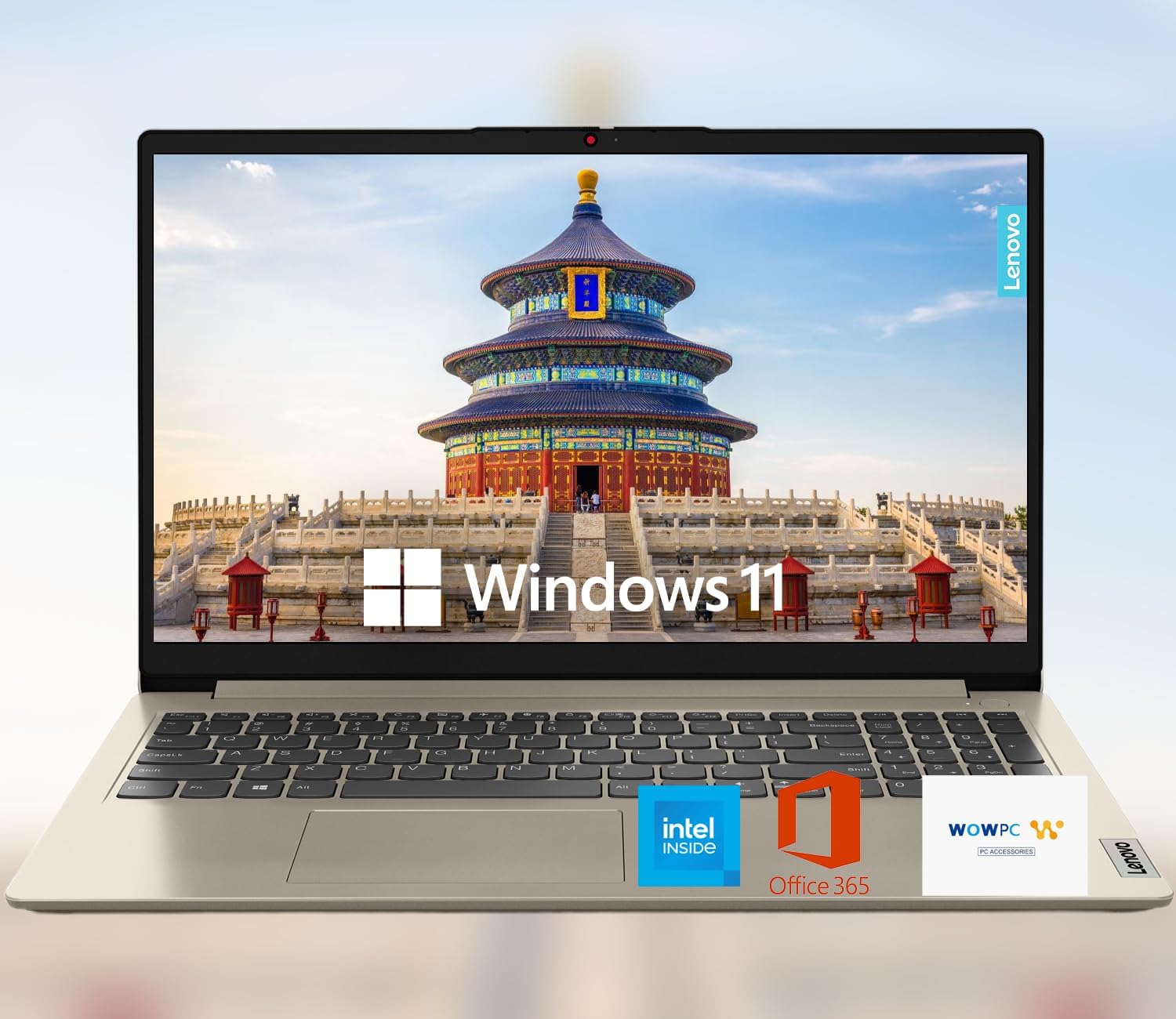 Lenovo 15.6' HD IdeaPad Anti-glare Coating + 1 Year Microsoft 365, 20GB RAM, 1.1TB SSD, Windows 11 Home, Up to 9.5 Hours Battery Life, Intel Processor, WiFi 6, HDMI, USB-C, SD Card Reader, w/WOWPC USB