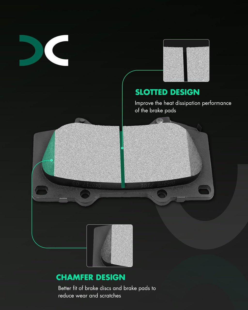 SCITOO Brake Kits - (2) Front Drilled and Slotted Brake Rotors (4) Ceramic Pads for 2003-2009 for Toyota 4Runner,2007-2014 for Toyota FJ Cruiser,2005-2018 for Toyota Tacoma