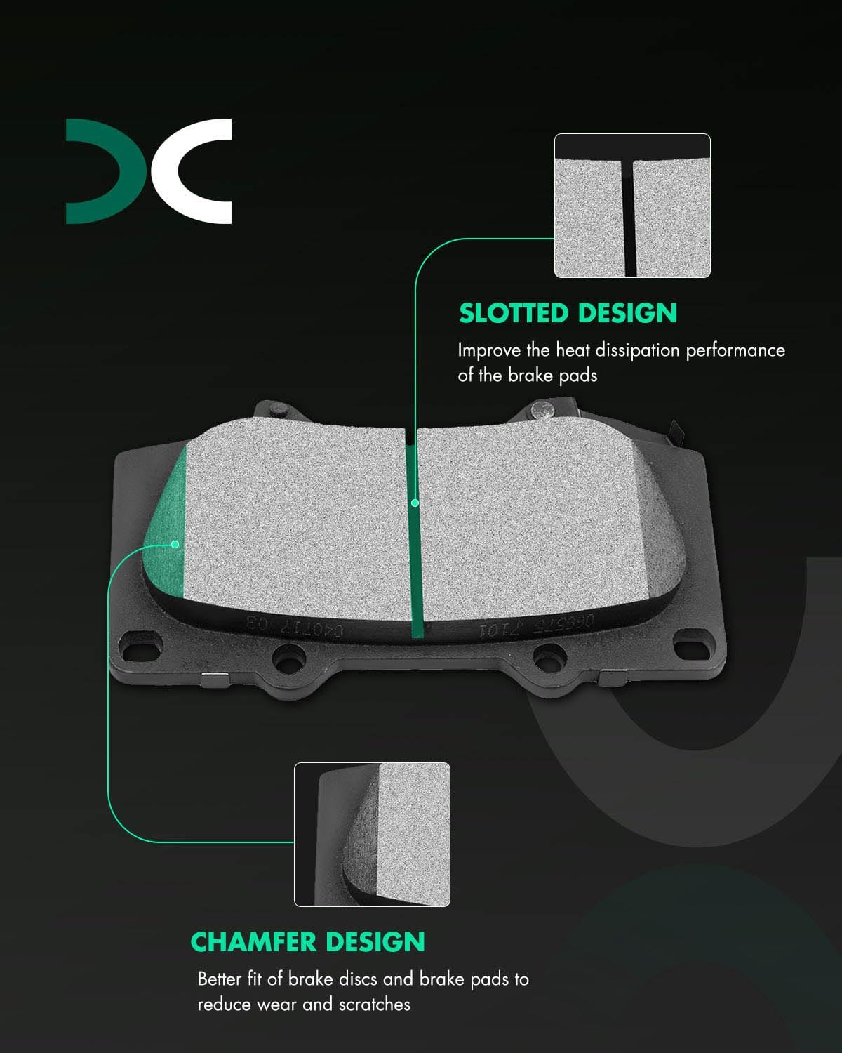 SCITOO Brake Kits - (2) Front Drilled and Slotted Brake Rotors (4) Ceramic Pads for 2003-2009 for Toyota 4Runner,2007-2014 for Toyota FJ Cruiser,2005-2018 for Toyota Tacoma