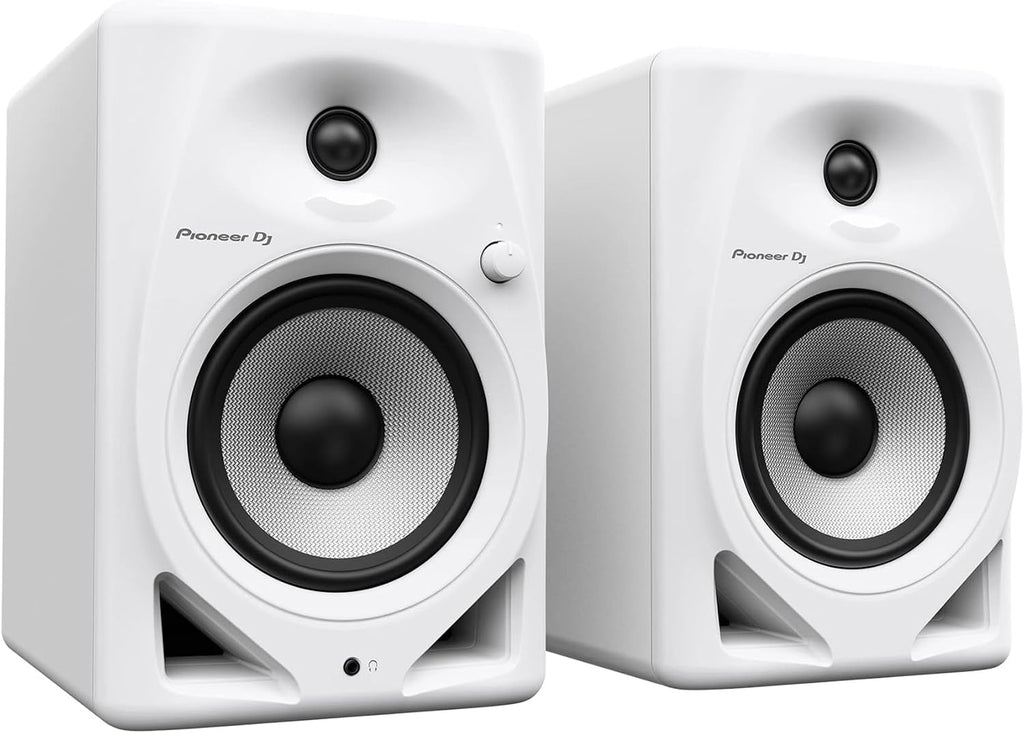 Pioneer DM-50D 5-inch White Desktop Monitor Bundle with Headphones, Laptop Stand, and Austin Bazaar Polishing Cloth
