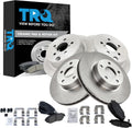 TRQ Front and Rear Brake Pad and Rotor Set Ceramic Compatible with 2012-2016 Subaru Impreza