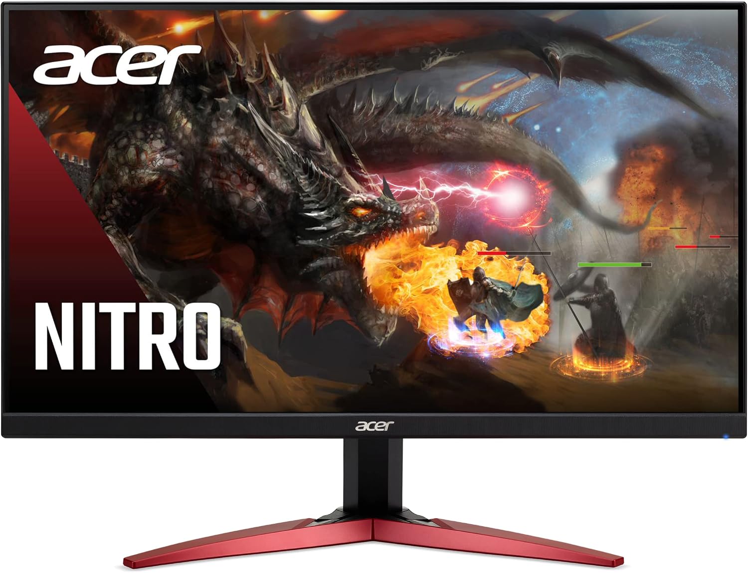 Acer Nitro KG241Y Sbiip 23.8' Full HD (1920 x 1080) VA Gaming Monitor & Sony-INZONE H9 Wireless Noise Canceling Gaming Headset, Over-Ear Headphones with 360 Spatial Sound, WH-G900N, One Size, White