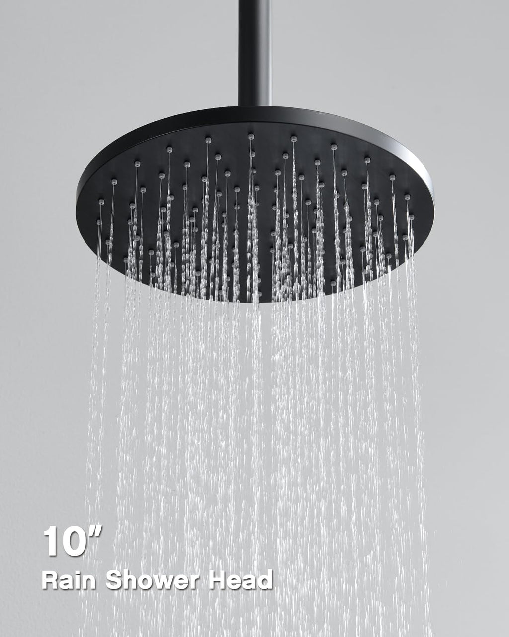 Iriber Shower System with Handheld Spray,Bathroom Round Dual Shower Heads Faucet Set with Push Button Diverter, Matte Black Shower Mixer Valve Trim Kit (Valve Included)