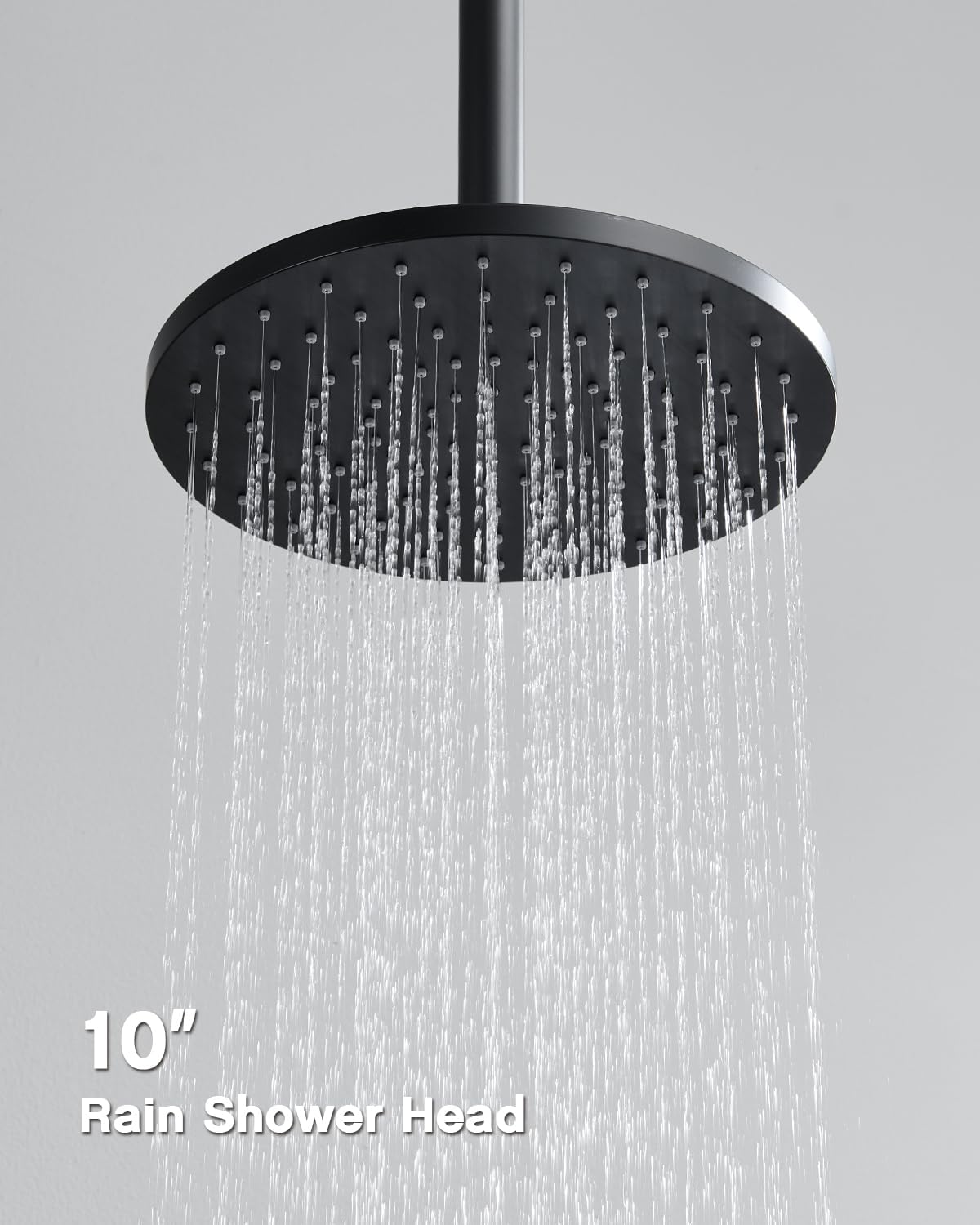 Iriber Shower System with Handheld Spray,Bathroom Round Dual Shower Heads Faucet Set with Push Button Diverter, Matte Black Shower Mixer Valve Trim Kit (Valve Included)
