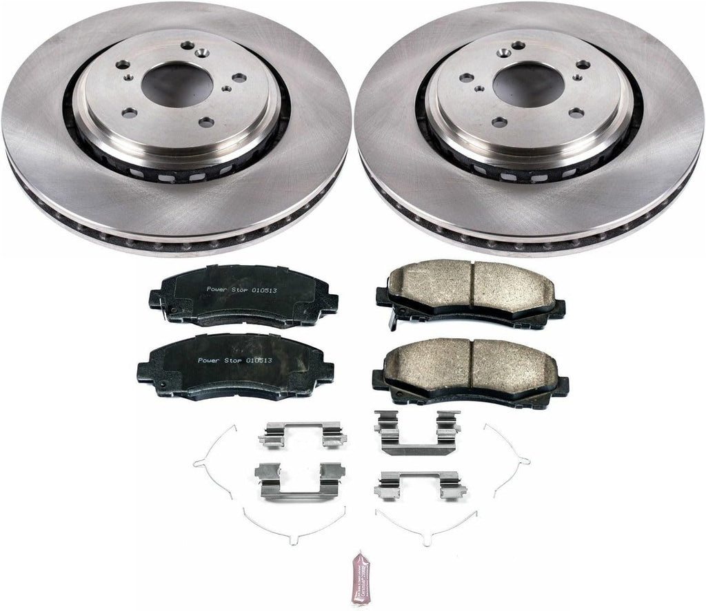 PowerStop Front Brake Kit for Acura TLX 2015-20 - Z17 Ceramic Brake Pads & Disc Rotors Replacement, KOE7214