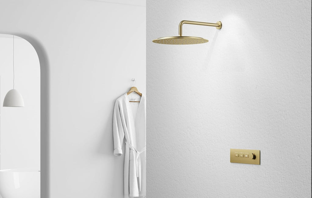 VBFF-Shower Head,rain shower head, 16 inch- Round Shower Head, 1.8 GPM Flow Rate, rainfall showerhead,VBFF14 (Brushed Gold)