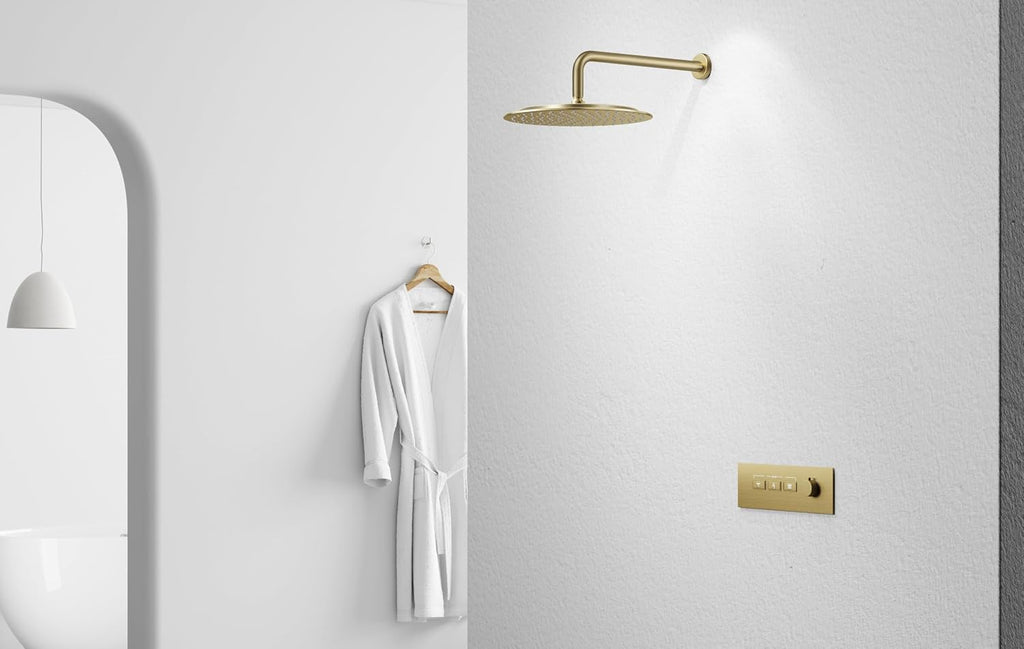 VBFF-Shower Head,rain shower head, 12 inch- Round Shower Head, 1.8 GPM Flow Rate, rainfall showerhead,VBFF13 (Brushed Gold)