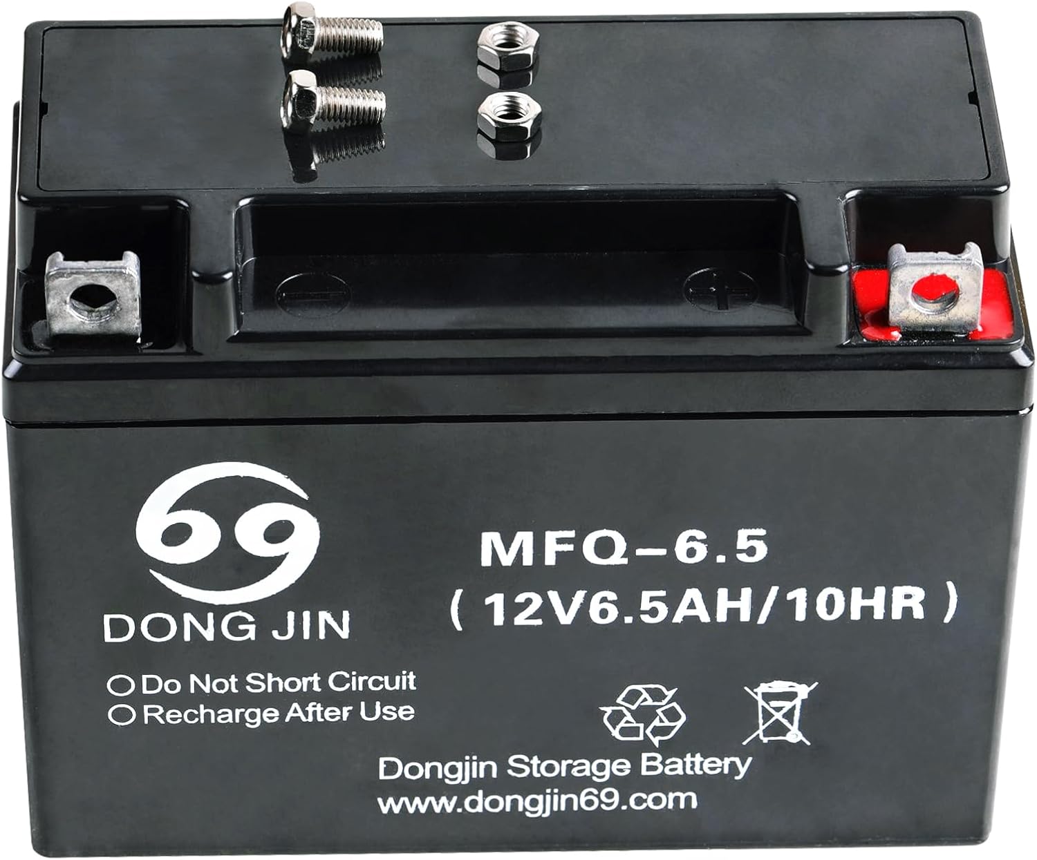 High Performance MFQ-6.5 12V AGM Motorcycle Rechargeable Battery 6.5AH 10HR Sealed Lead Acid Replacement Battery for Dirt Pit Bike ATV Scooter Lawn Mower Go Kart Four-Wheeler Buggy Mobility Moped (4)