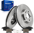 KAX Front Brake Kit Fits for Ford Fusion 2013-2017 2019 2.5L/2.0T, Fusion 2014-2017 2019 1.5T/2013-2019 2.0L/2013-2014 1.6T, for Lincoln MKZ 2013-2016 2.0L, Vented Disc Brake Rotors + Ceramic Pads Kit