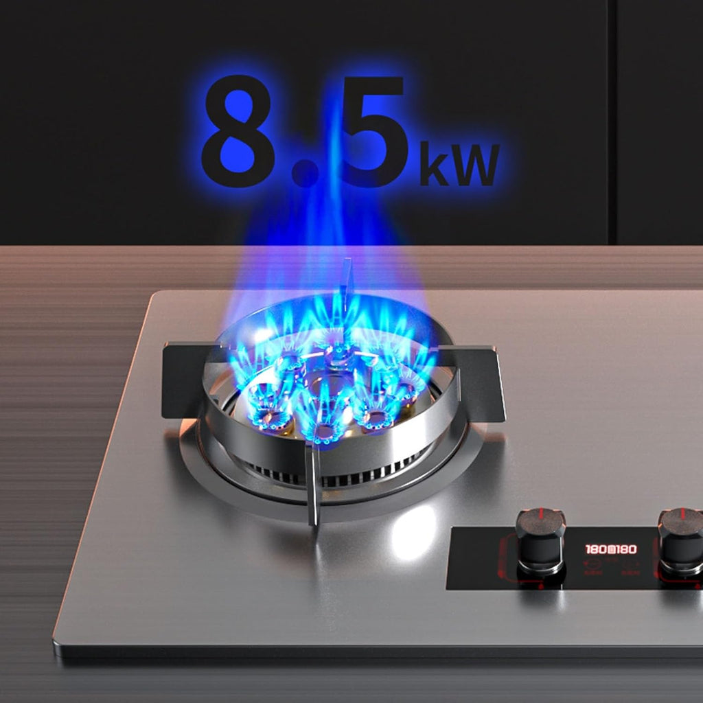 Gas Cooktop,29003 BTU Stainless Steel Gas Stove,Home Tabletop/Built-in Two Burners,Easy to Clean,Flameout Protection(LPG)(NG) (Size : LPG), 18648