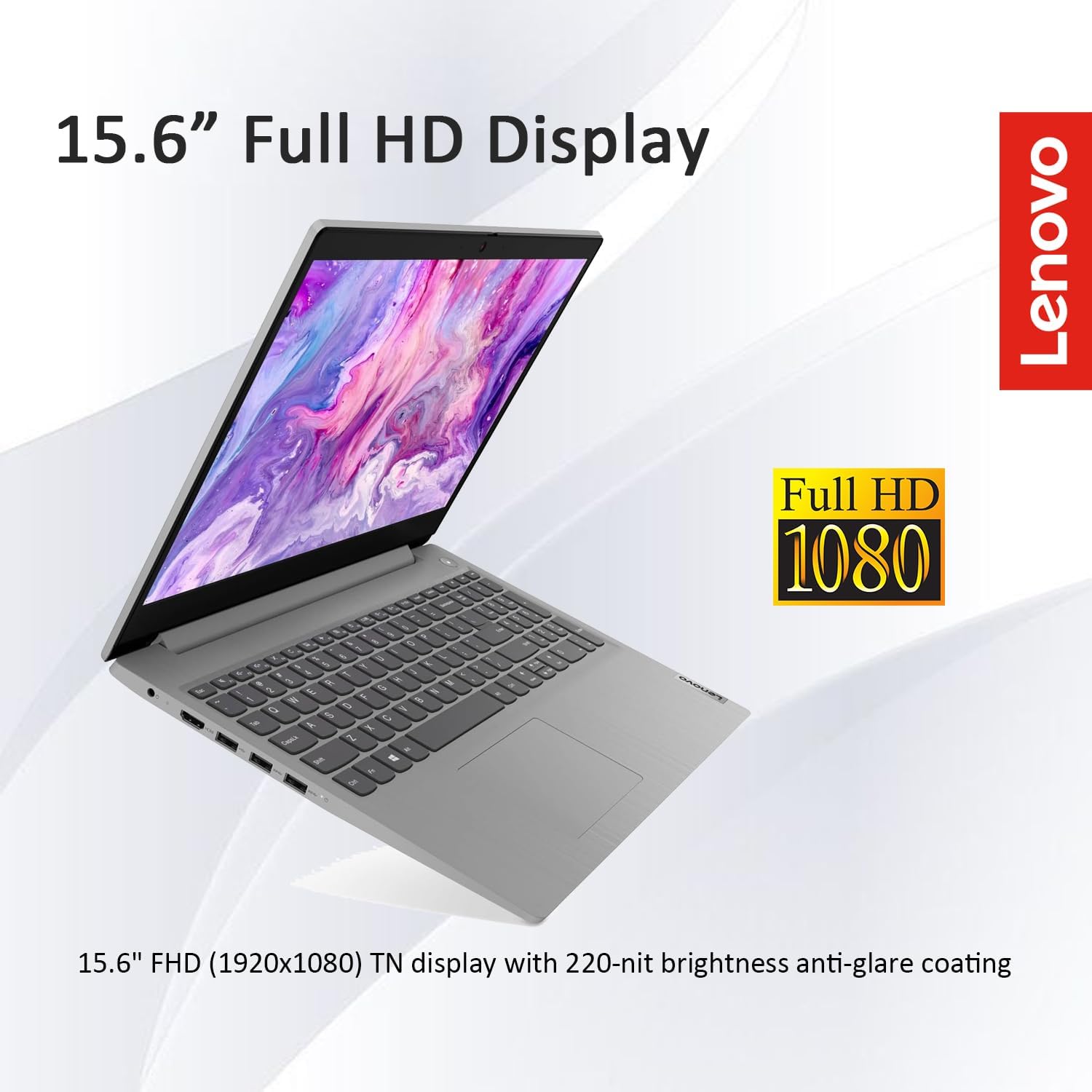 Lenovo Ideapad Business Laptop with Microsoft Office, Intel Dual-Core Processor(Up to 4.1 GHz), 15.6' FHD Display, 12GB RAM, 256GB SSD, SD Card Reader, Windows 11, Copilot AI-Ready, WOWPC USB