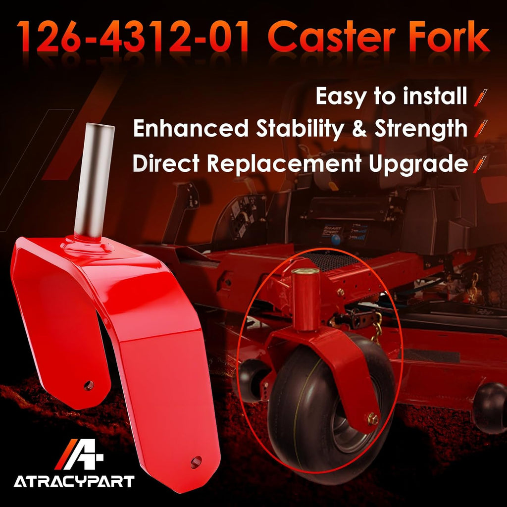 Caster Fork for Exmark & Toro, Compatible with Exmark Radius E/S/X, Toro TimeCutter HD/Titan/Z Master 2000/4000, Replaces #126-4312-01, Front Caster Wheel Yoke for Zero Turn Lawn Mowers 2-Pack