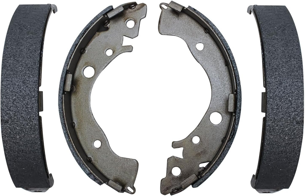 Detroit Axle - Front Drilled Slotted Disc Brake Rotors Ceramic Brake Pads Rear Brake Drums Shoes Replacement for 2009-2013 Honda Fit: 10.32'' inch Front Rotor
