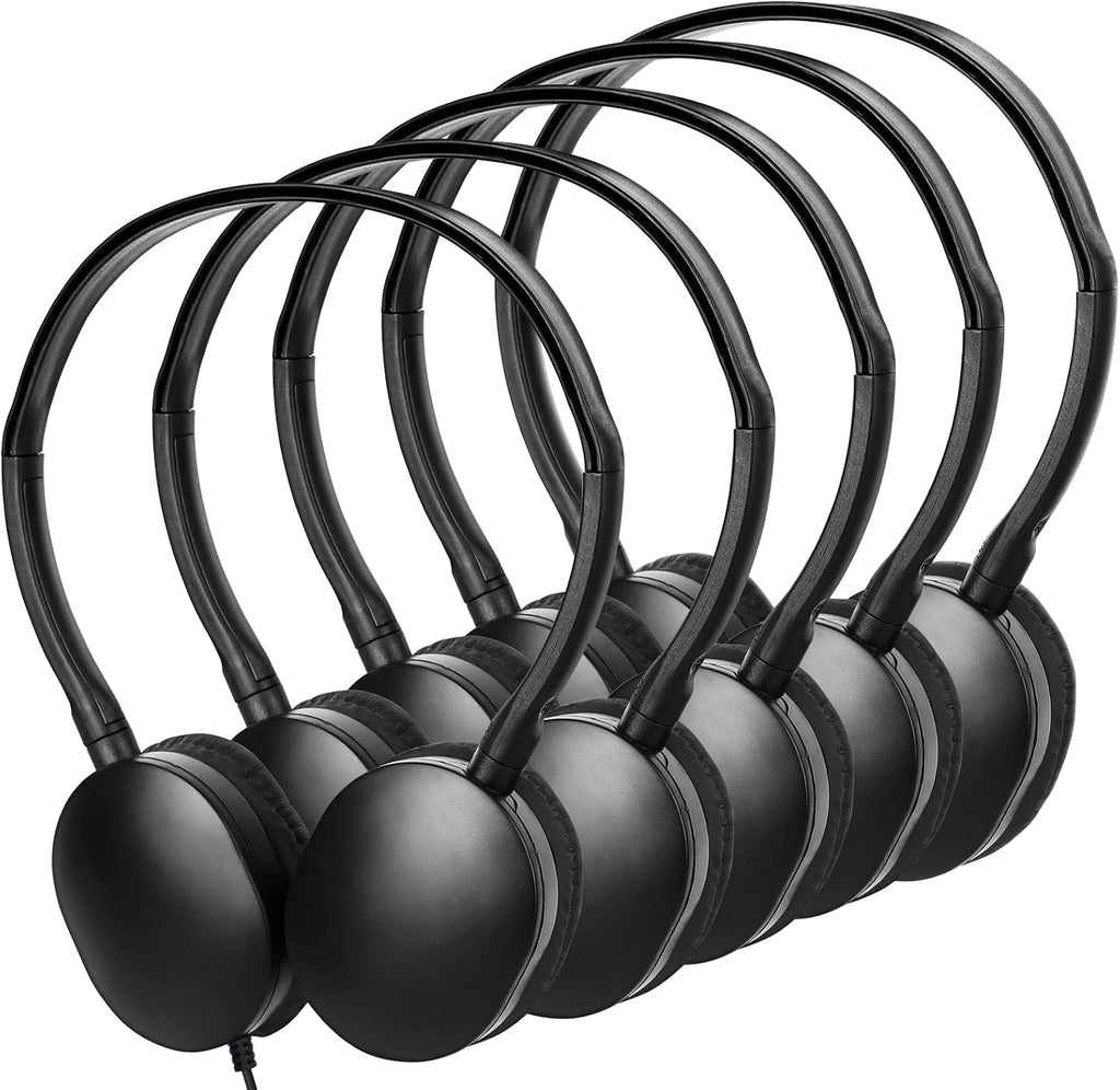 Headphones Bulk 100 Pack for School Classroom School Student Boys Girls Teens and Adult,Computer Earphones Class Set of Headphones for Students Online Lesson and Testing (Black)