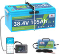 36V 105Ah LiFePO4 Golf Cart Battery -10+ Year Lifespan, 200A Smart BMS, Touch LCD/Bluetooth APP, Hold Down bracket, 36V 25A Charger IP67|38.4V Lithium Fits Club Car, YAMAHA, EZ GO, Lawn Mower, Marine