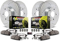 PowerStop Front and Rear Brake Kit for Chrysler 300 2005-23 |Dodge Challenger 2009-23 |Charger 2006-23 - Carbon-Fiber Ceramic Z26 Brake Pads + Drilled & Slotted Rotors Upgrade, K1715-26