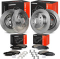A-Premium Front and Rear Vented Disc Brake Rotors + Ceramic Pads Kit Compatible with Select Chevy, GMC and Cadillac Models - Silverado 1500, Sierra 1500, Escalade (ESV/EXT), Avalanche, Tahoe, Yukon
