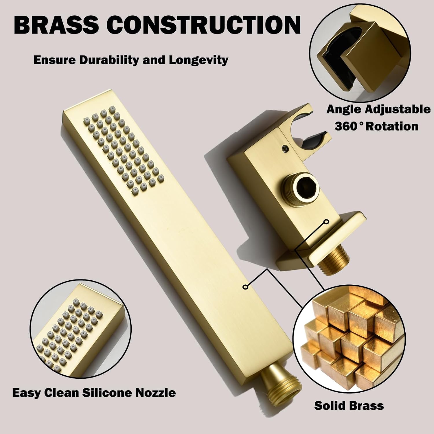 Brushed Gold Triple Shower Heads Shower System with 12'+8'+8' Top Shower Heads, Digital Display Shower Valve, Body Jets and Handheld Shower,Full Body Shower System