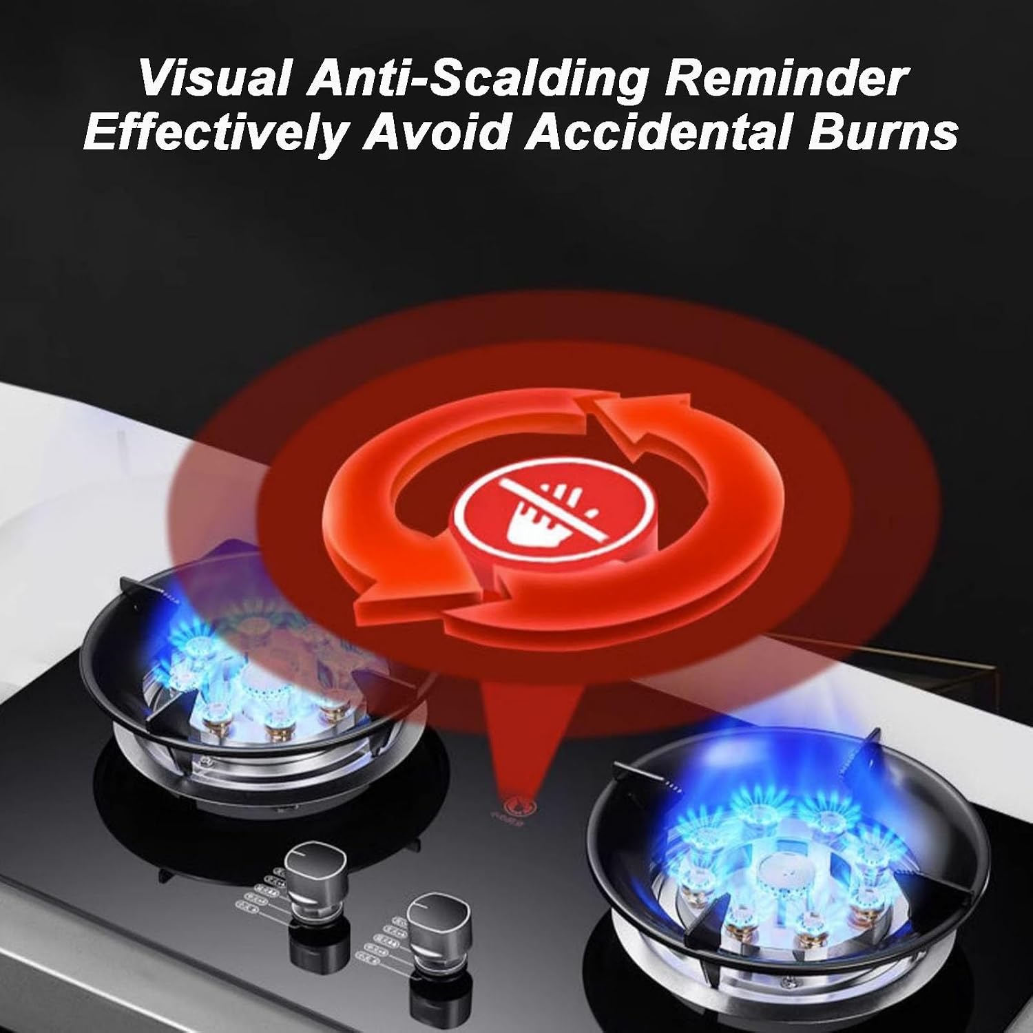 Gas Stove 2 Burners, 5.2KW Built-in Gas Cooker Plug and Play Accidental Flameout Protection Device, for Home Kitchen Camping Garden Dining(LPG)