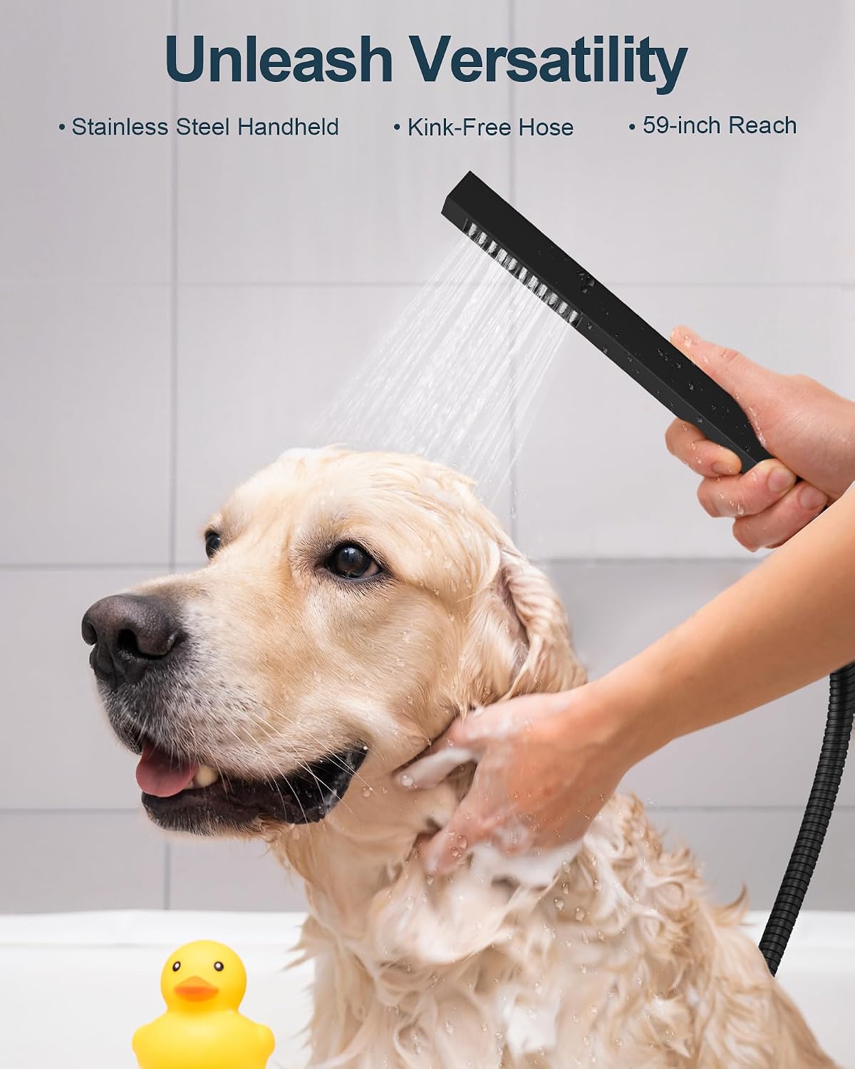 Matte Black 3-Function Shower System with 10' Rainfall & 6' Secondary Shower Head, Handheld Combo Set, Wall Mounted cUPC Certified Pressure Balance Valve