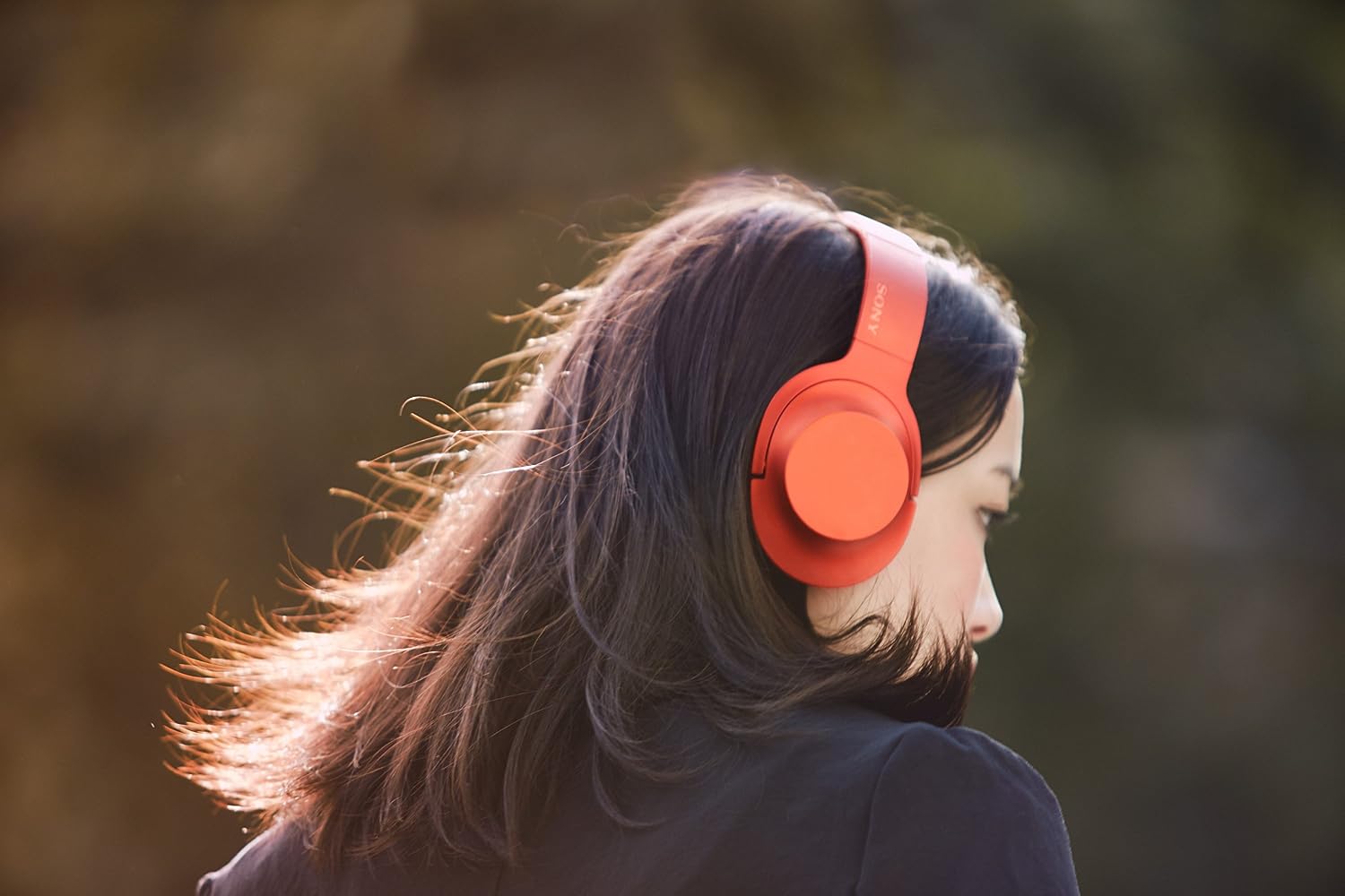Sony hear on Premium Hi-Res Stereo Headphones (wired), Cinnabar Red
