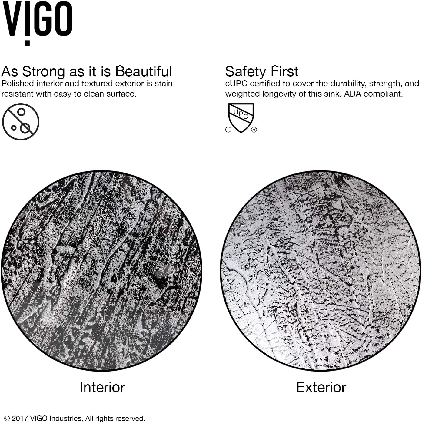 Vigo Vessel Sink Slate Grey - 17' Artistic Round Bowl Sink for Bathrooms, Tempered Glass Above Counter Bathroom Sink with NonStickShield, QuickDrain & TempGuard, Modern Luxury Design