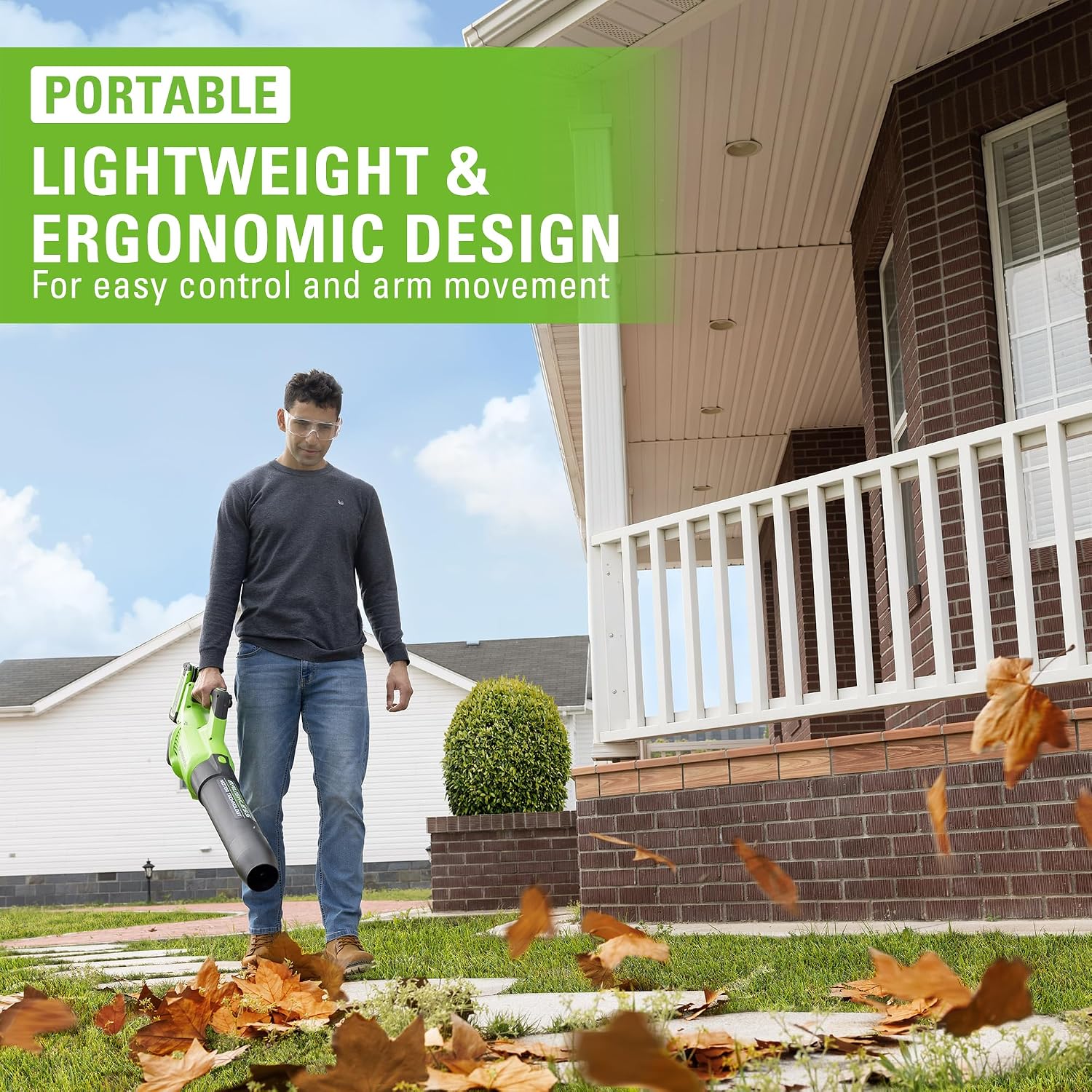 Greenworks 40V (160 MPH / 700 CFM) Cordless Brushless Axial Leaf Blower, 8.0Ah Battery and Charger Included